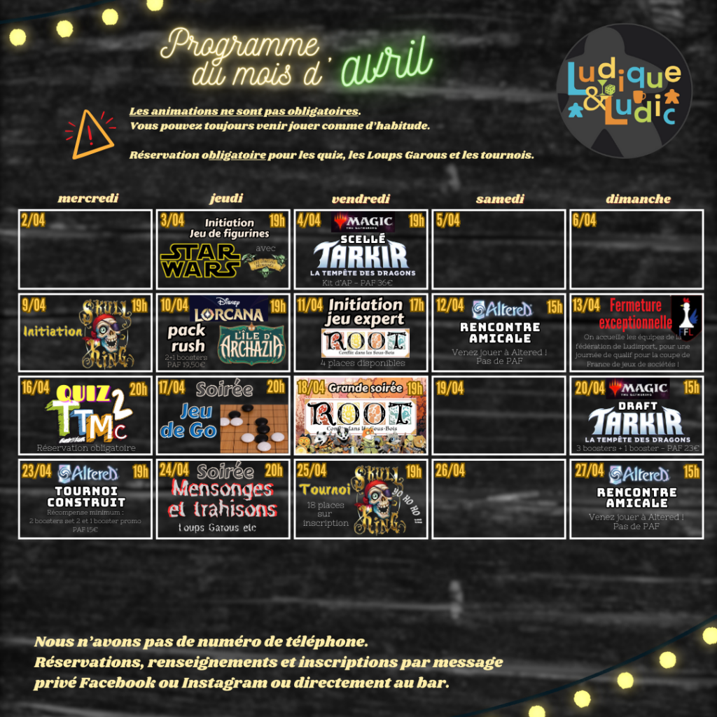 Programme avril 2025