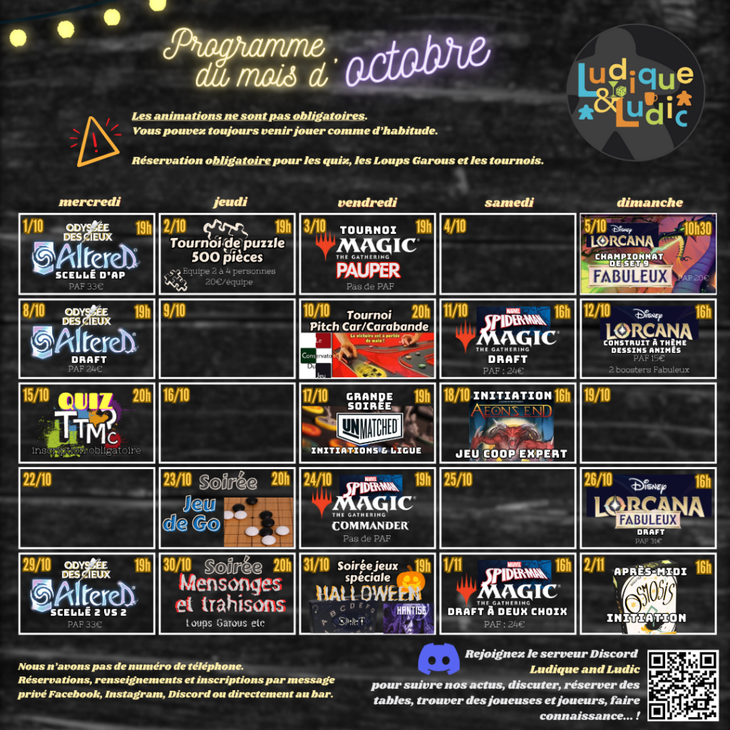 Programme Octobre 2025