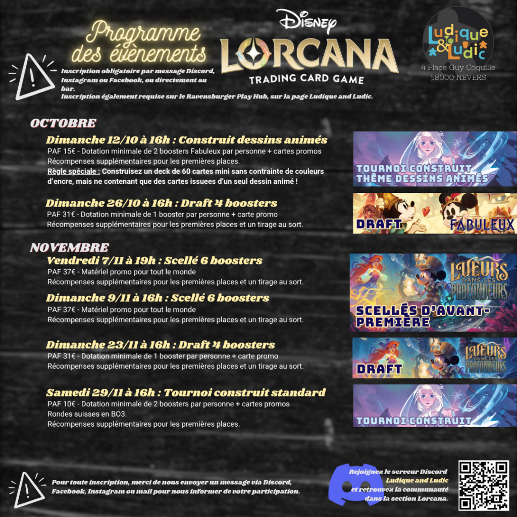 Programme Lorcana mi octobre 2025