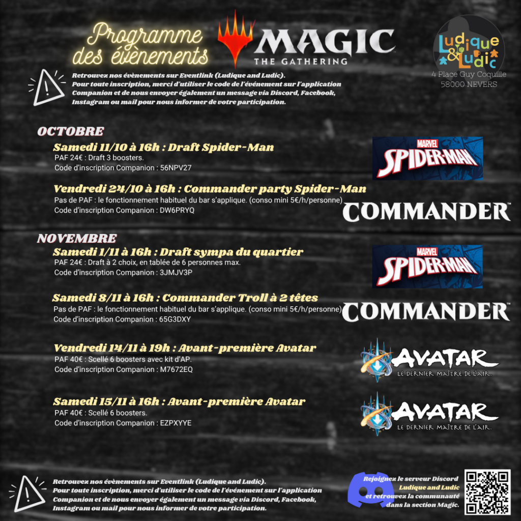 Programme Magic mi octobre 2025