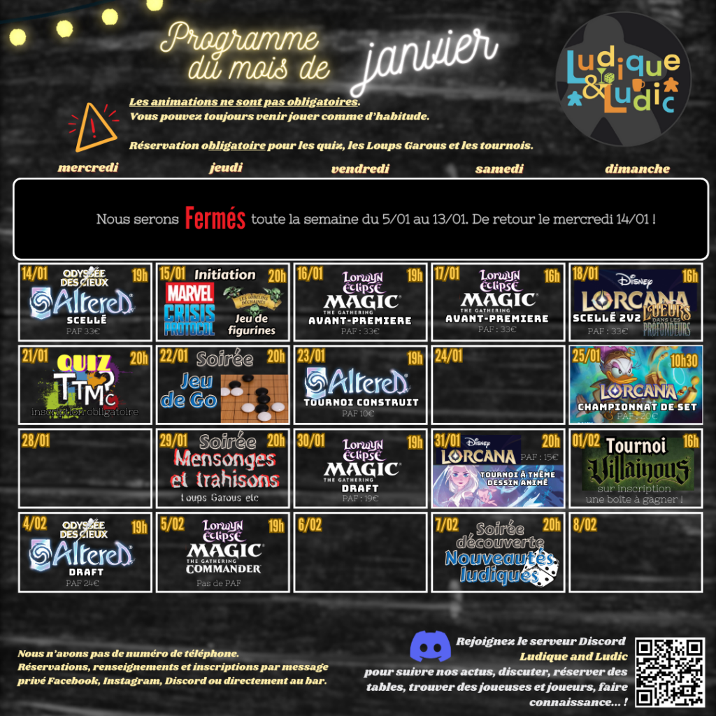 Programme Janvier 2026