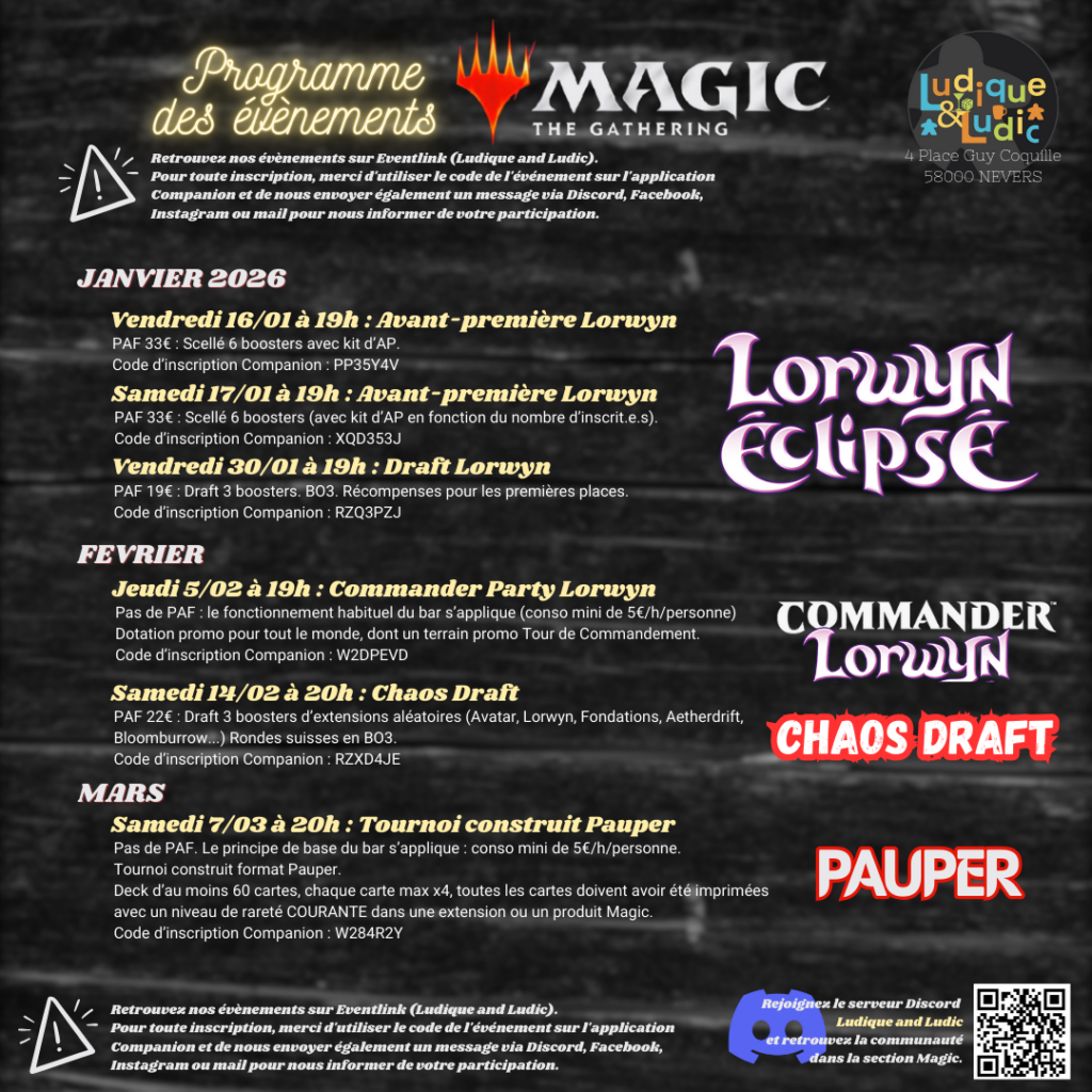 Programme Magic janvier 2026
