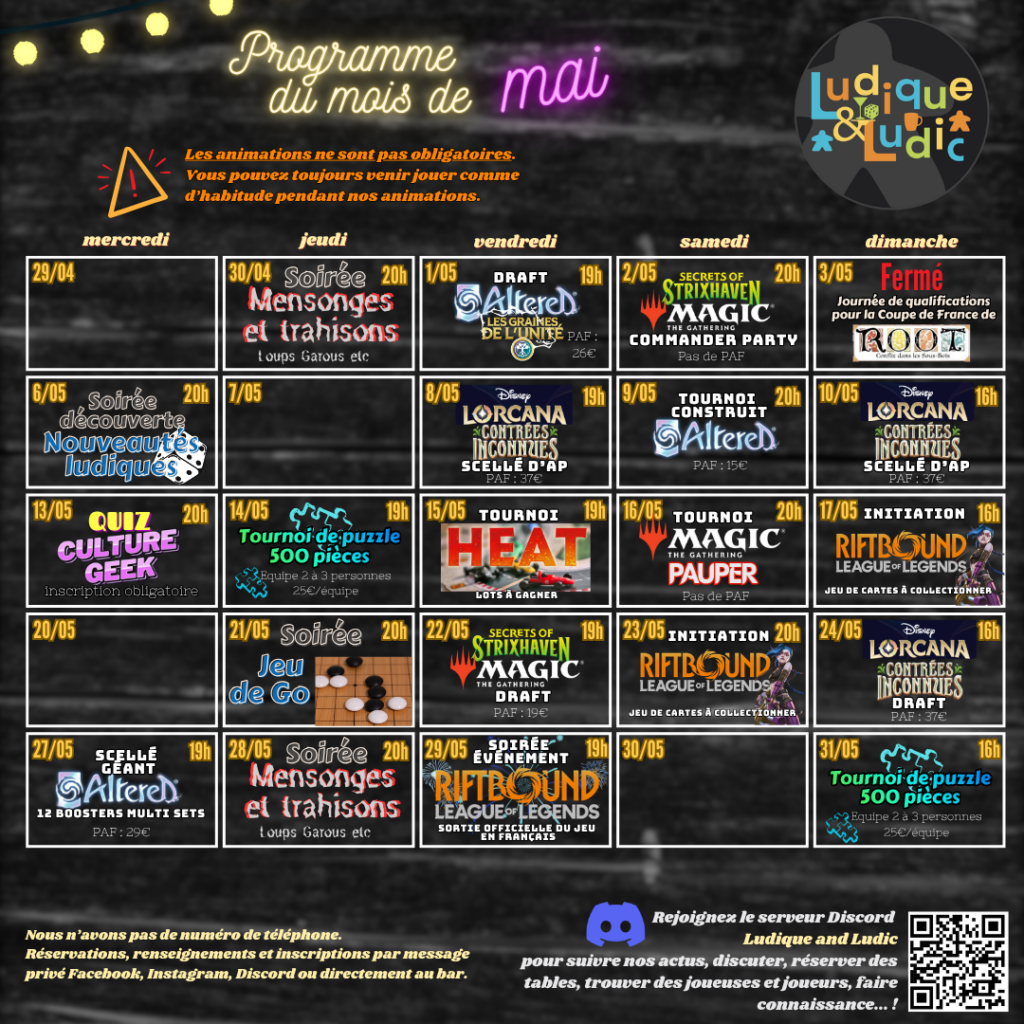 Programme Mai 2026