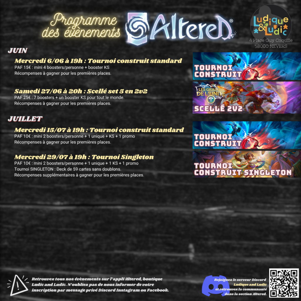 Programme Altered juin 2026