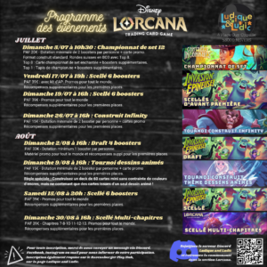 Programme Lorcana juillet 2026