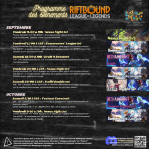 Programme Riftbound septembre 2026