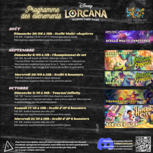 Programme Lorcana septembre 2026