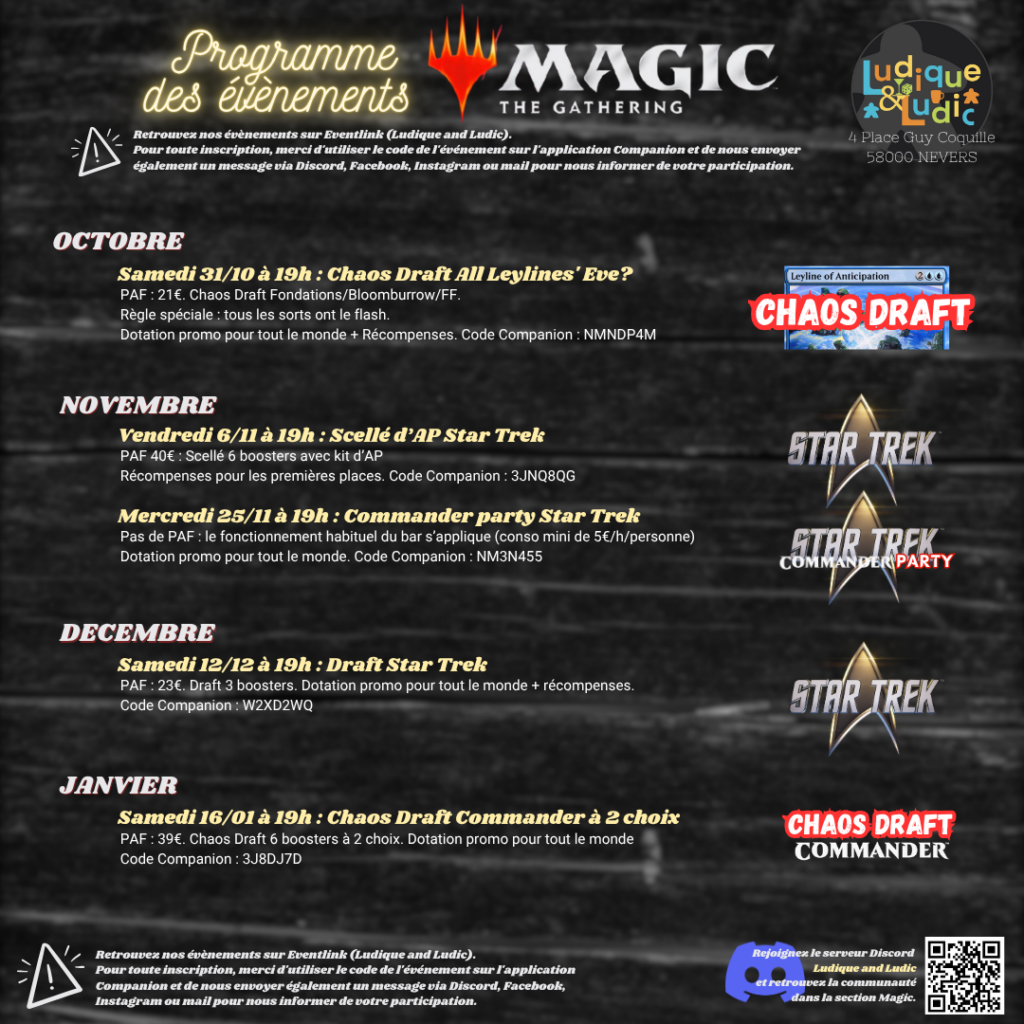 Programme Magic novembre 2026